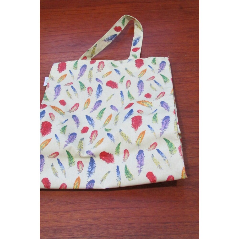 MILLY GREEN COTTON COATED WATERPROOF FEATHERS TOTE BAG PURSE LG SATCHEL